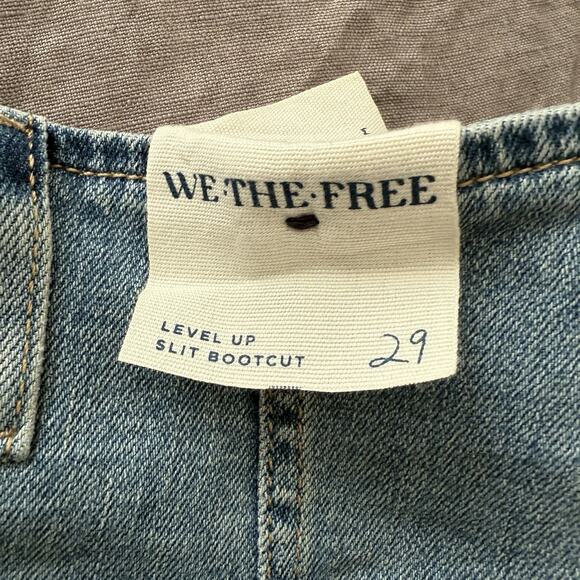 Free People We The Free Jeans Level Up Slit Bootcut Light Blue Wash 29 (28x30) - Picture 5 of 13